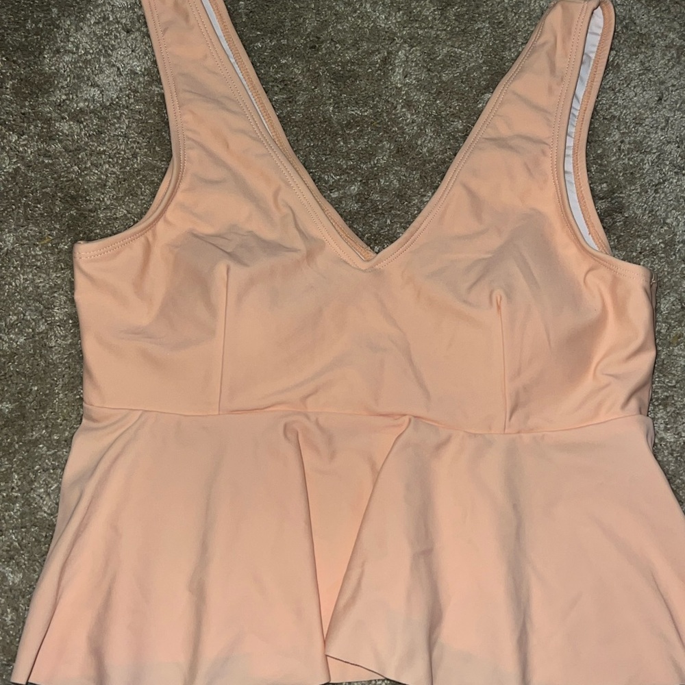 Peach V-Neck Bikini Top
